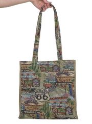 Vintage 90s Route 66 Tapestry Tote Bag