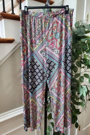 Cha Cha Vente Women's Multicolor Polyester Comfort Waist Palazzo Pant Size 2X