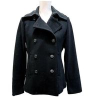 J. Crew 100% Wool Black Pea Coat Medium