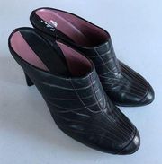 Cole Haan Black Leather mules Clogs Chunky Heel Womens Size‎ 7.5B Pink St…