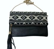 Olivia Miller Handbag Collection Aztec Black Convertible Crossbody Purse Clutch