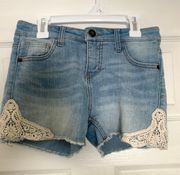 Jean Shorts With Lace