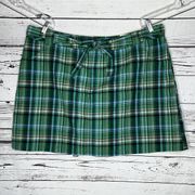 St. John’s Bay Woman NWT 24W Green & Blue Plaid Stretch Skort - Skirt w/ Shorts