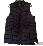 J Jill Goose Down Puffer Vest Womens Size 1X Full Zip Pockets Black