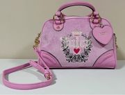 Fondant Pink Pastel Velvet Y2K Heritage Bowler Bag Purse Satchel Handbag Pocketbook 💖✨