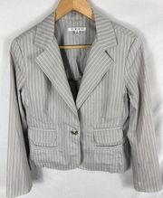 CAbi 903 Boyfriend Pinstripe Floral Lined Blazer Jacket Size 4