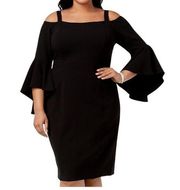R&M Richards Black  
Off Shoulder Dress size 18W NWT‎ Retail $139