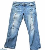 Soundgirl distressed denim capris