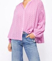 Free People Madison Eyelet Blouse - L