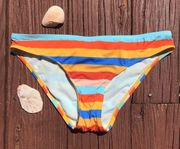 Orange and Blue  Colorful Striped Swim Bottoms