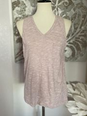 Pink V Neck Tank Top