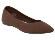NWOT ~ OLD NAVY Textured Knit Pointy Toe Brown Ballet Flats ~ Women's Shoe 11