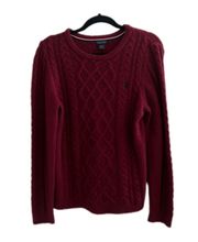 Burgundy Pullover Cable Knit Sweater