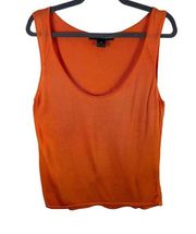 Linda Allard Ellen Tracy 100% Silk Orange Scoop Neck Lightweight Tank Top Sz XL