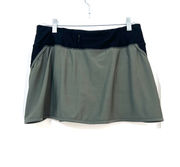 Mondetta Short Skort size M Womens Olive Green Black Pull on Skirt Activewear