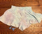 Tiedye Ruffle Shorts with Tassle