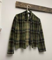 Fuzzy Green Flannel Jacket