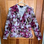 Evan Picone Ruffled Floral Blouse SIZE 6