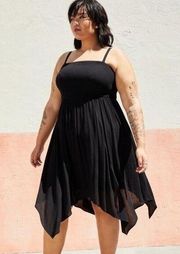 Torrid Size 3X Black Midi Gauze Strapless Dress Lined Smocked Comfy Casual