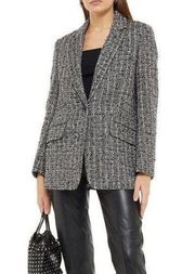 RAG & BONE Ames Linton metallic herringbone wool-blend tweed blazer Size 6