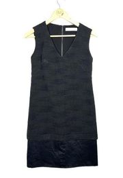 Hunter Bell Julia Sheath Dress XS Black Textured Sleeveless