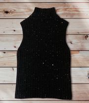 Sequin Black Knit Top