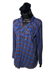 daytrip tops button down hoodie flannel sp