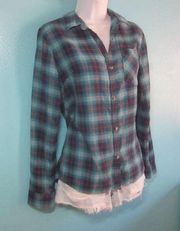 Burton Button Up Cotton Plaid Shirt Size S