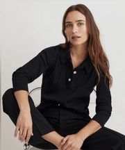 Madewell Variegated Rib Boxy Polo Shirt