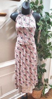 Apt.9 Women Multicolor Rayon Halter Neck Sleeveless Long Maxi Dress Size Medium