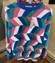 New with tags Deadstock Never Worn Vintage 90s Op Art Sweater Size M