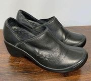 Privo By Clarks Womens Slip On Leather Flat Shoe Black Size 8