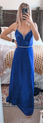 Blue Prom Dress With Embellishments 