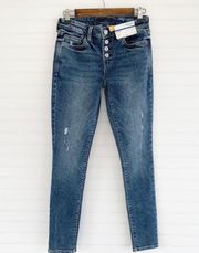 Arizona Mid Rise Dark Blue Denim Skinny Jeans Size 1 