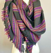 Aritzia Wilfred Austrailian wool mixed stripes scarf shawl