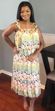 NWT  Colorful Boho Midi Dress