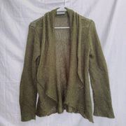 Wooden Ships Olive Green Open Cardigan Wrap Mohair Blend size S/M