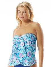 COCO Reef CONTOURS CLARITY BANDEAU BRA SIZED TANKINI TOP - ALL OVER TIE DYE NWT