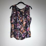 NOTATIONS Black Floral Tank Size Size Large