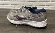 Saucony collision 12 gel size 9.5 women’s gray navy blue and purple great used!