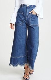 SEE BY CHLOÉ Scalloped High-rise Wide Leg Jeans Size 40