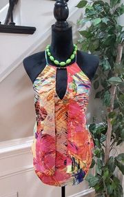 Marciano Women's Multicolor Polyester Round Neck Sleeveless Top Blouse Size XS