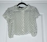 PreLoved Black and White Polka Dot Blouse Size Large  Great Condition