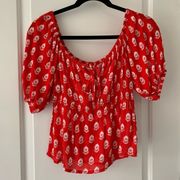 NWT Sim & Sam Red Blouse Extra Small