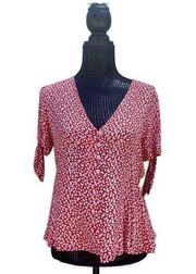 Dress Forum Los Angeles Printed Flutter Blouse Small