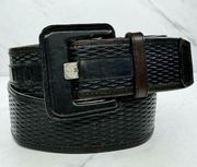 Vince Camuto Brown Wide Embossed Genuine Leather Belt Size Small S