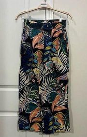 C&C California Multicolor Tropical Floral Linen Pants Size Small