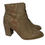 NEW Womens Fergalicious by Fergie Garcia Faux Leather Brown Sand Ankle Boots 11