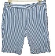 Brooks Brothers 346 Stripe Seer Sucker Cotton Bermuda Shorts Blue White 6