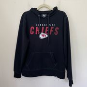 47 Brand Black Kansas City Chiefs Hoodie Sweatshirt Pockets ~ Women’s Size M